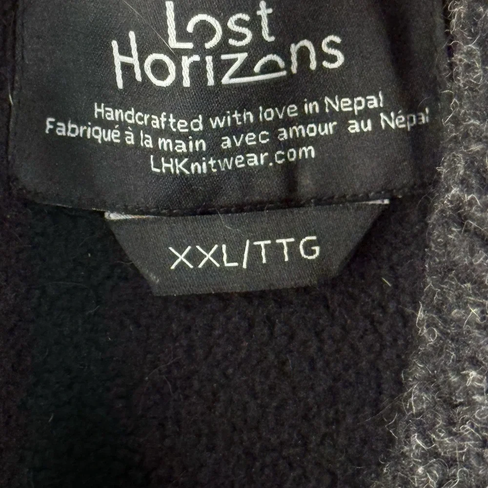 Lost Horizons Handcrafted Wool Jacket XXL Fleece Lined Nepal Deer Floral - Picture 8 of 11